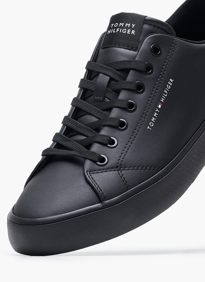 Men Casual Shoes from the Tommy Hilfiger brand Vulc.Core Black Leather mortoglou.gr eshop