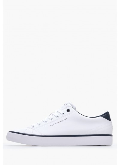 Ανδρικά Παπούτσια Casual Vulc.Core Άσπρο Δέρμα Tommy Hilfiger
