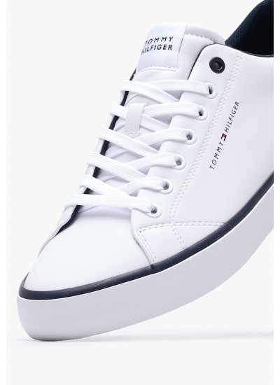 Ανδρικά Παπούτσια Casual Vulc.Core Άσπρο Δέρμα Tommy Hilfiger