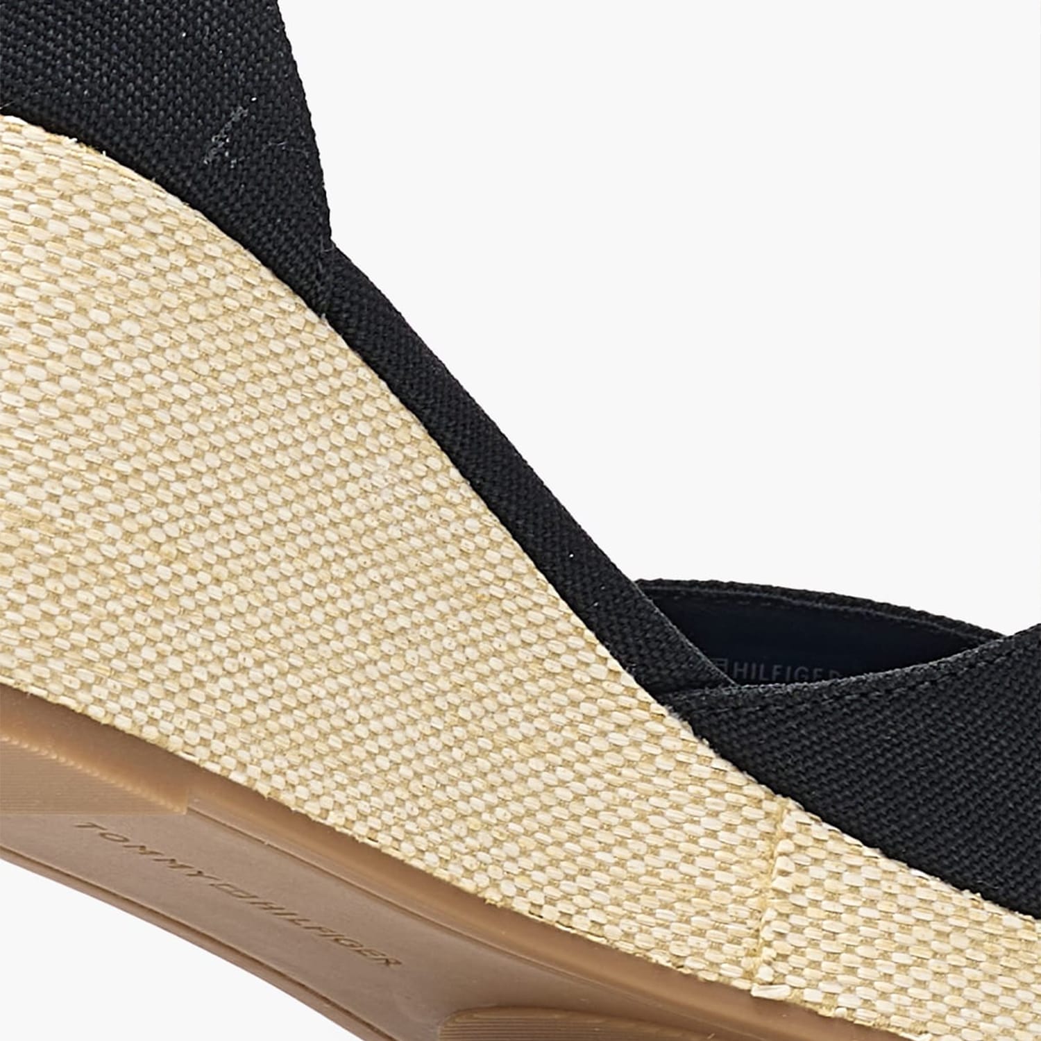 Women Platforms Low Wedge.Espad Black Fabric Tommy Hilfiger