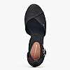 Women Platforms Low Wedge.Espad Black Fabric Tommy Hilfiger