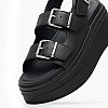 Women Platforms Low Wedge.Sandal Black Leather Tommy Hilfiger Women Platforms Low Wedge.Sandal Black Leather Tommy Hilfiger