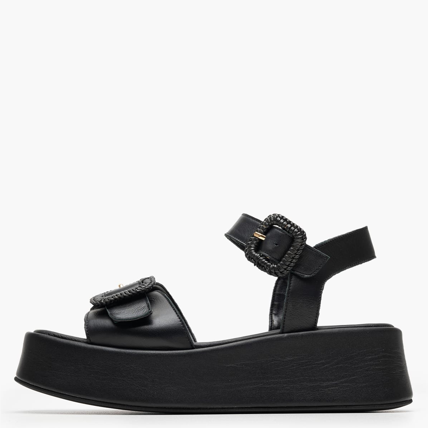 Women Platforms Low 2540.27107 Black Leather Mortoglou