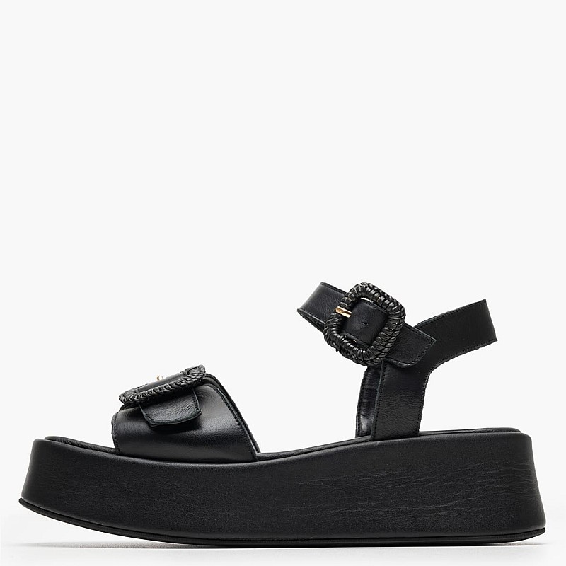 Women Platforms Low 2540.27107 Black Leather Mortoglou