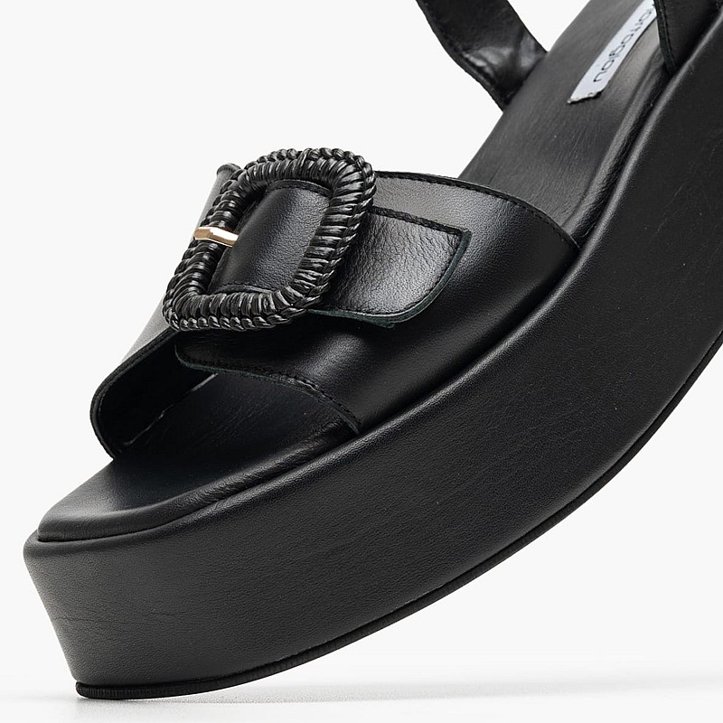 Women Platforms Low 2540.27107 Black Leather Mortoglou