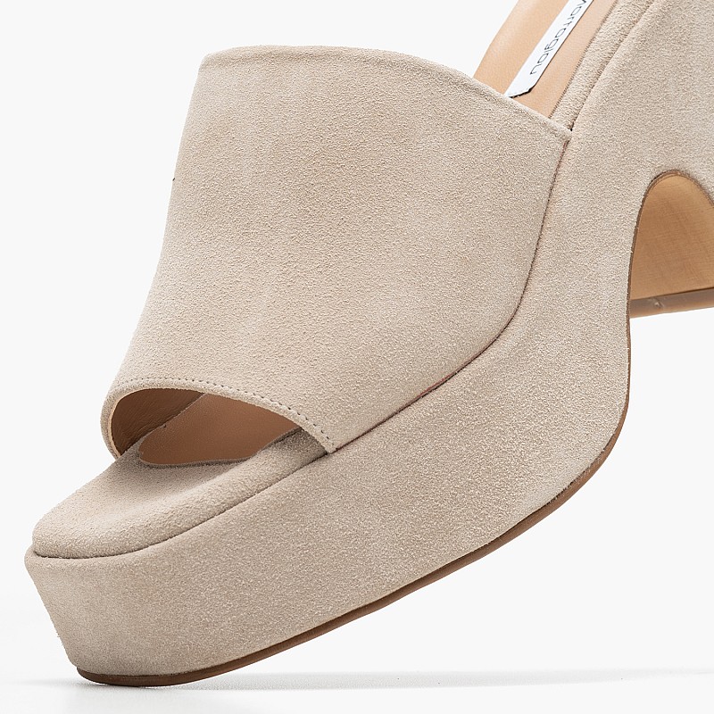 Women Mules 2544.53407 Beige Buckskin Mortoglou