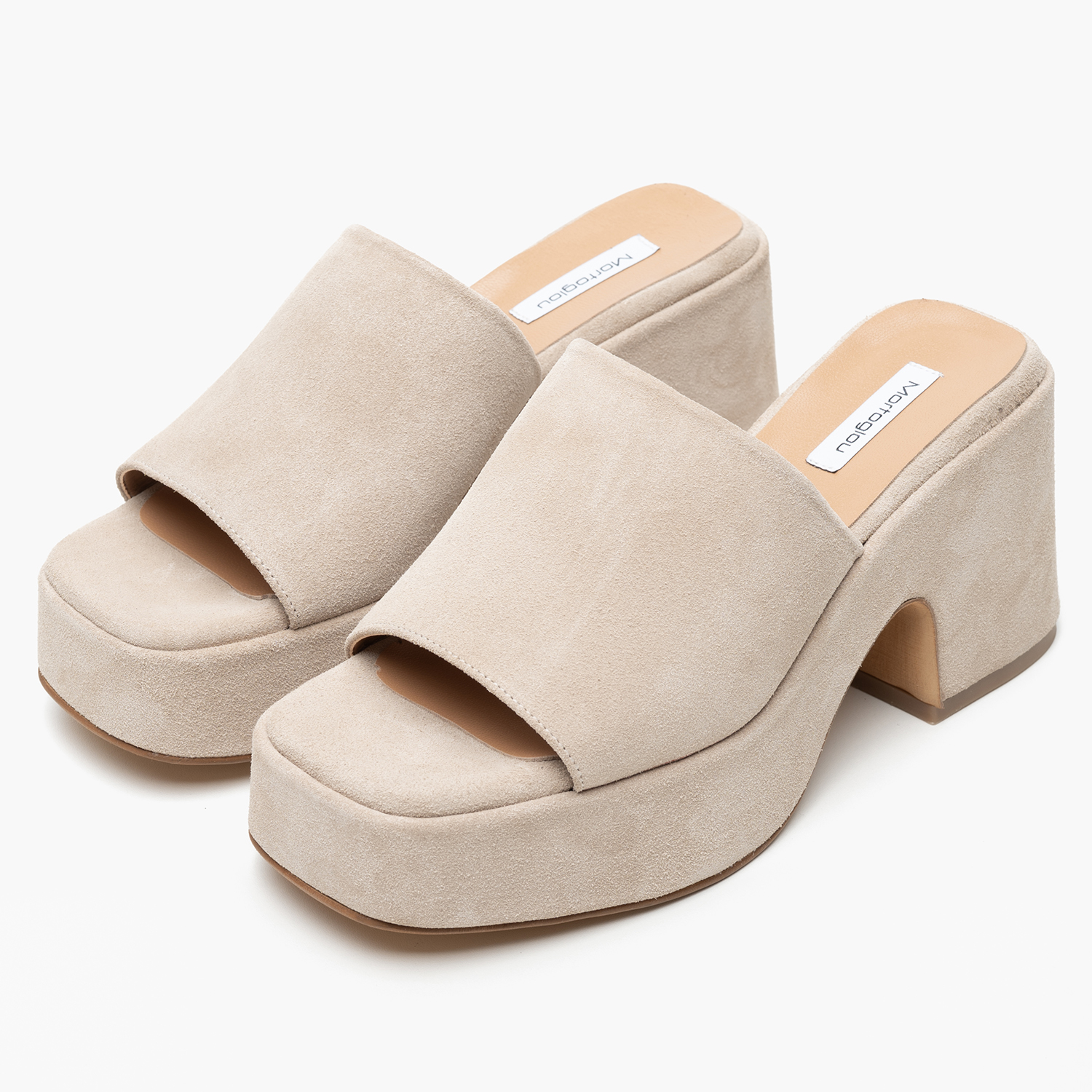 Women Mules 2544.53407 Beige Buckskin Mortoglou