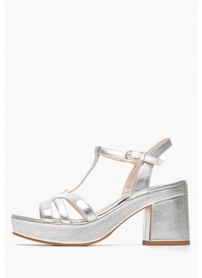 Women Sandals 75161 Platinum Leather Mourtzi