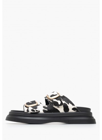 Γυναικεία Flats Arizona.Lv Μαύρο Δέρμα Καστόρι Birkenstock