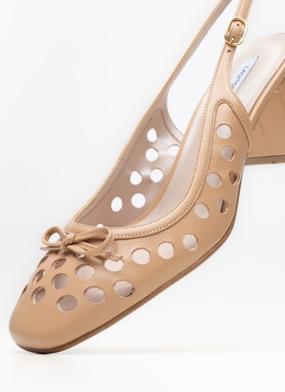 Γυναικείες Γόβες & Peeptoes Ψηλές 2450.100500 Άσπρο Δέρμα Mortoglou