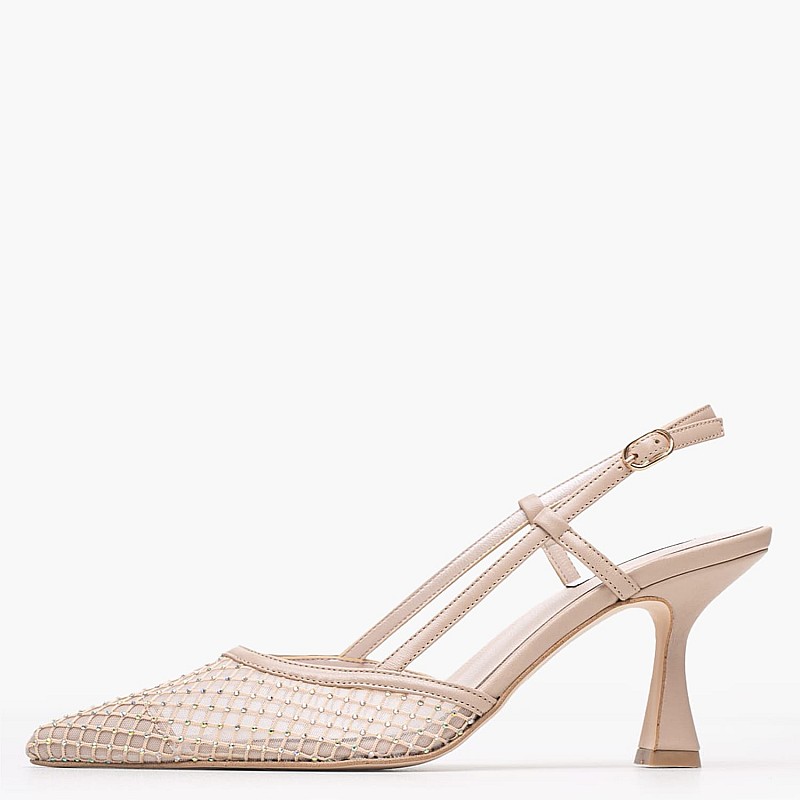 Women Pumps & Peeptoes High 2548.73843 Beige Fabric Mortoglou