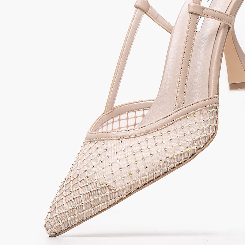 Women Pumps & Peeptoes High 2548.73843 Beige Fabric Mortoglou