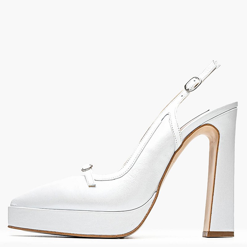Women Pumps & Peeptoes High 2552.100506 White Leather Mortoglou