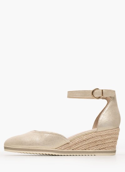 Γυναικείες Πλατφόρμες Χαμηλές 22305 Χρυσό ECOleather Tamaris
