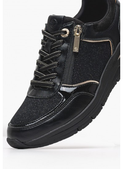 Women Casual Shoes 23721 Black ECOleather-Fabric Tamaris