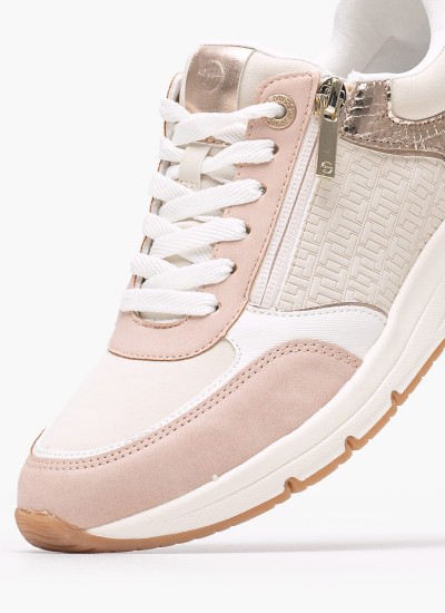 Γυναικείες Πλατφόρμες Χαμηλές 22305 Χρυσό ECOleather Tamaris