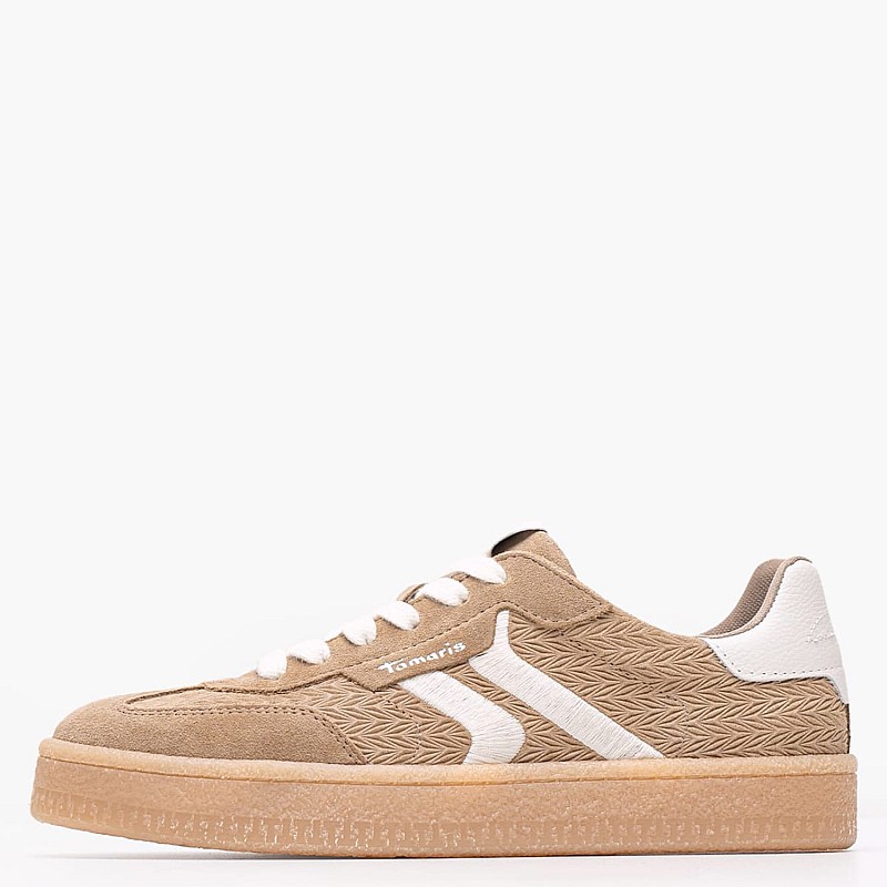 Women Casual Shoes 23723 Taupe Buckskin Tamaris