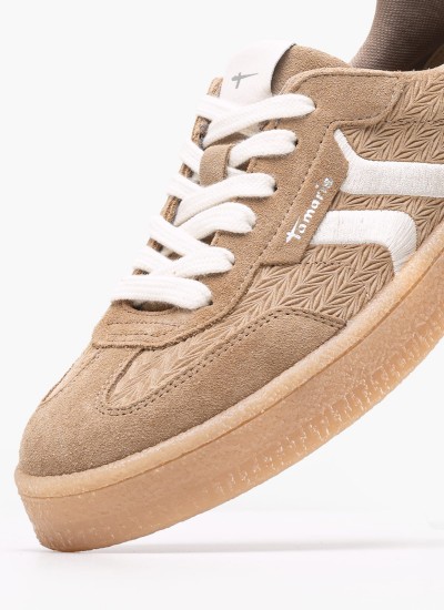 Γυναικείες Πλατφόρμες Χαμηλές 22305 Χρυσό ECOleather Tamaris
