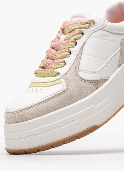 Γυναικείες Πλατφόρμες Χαμηλές 22305 Χρυσό ECOleather Tamaris
