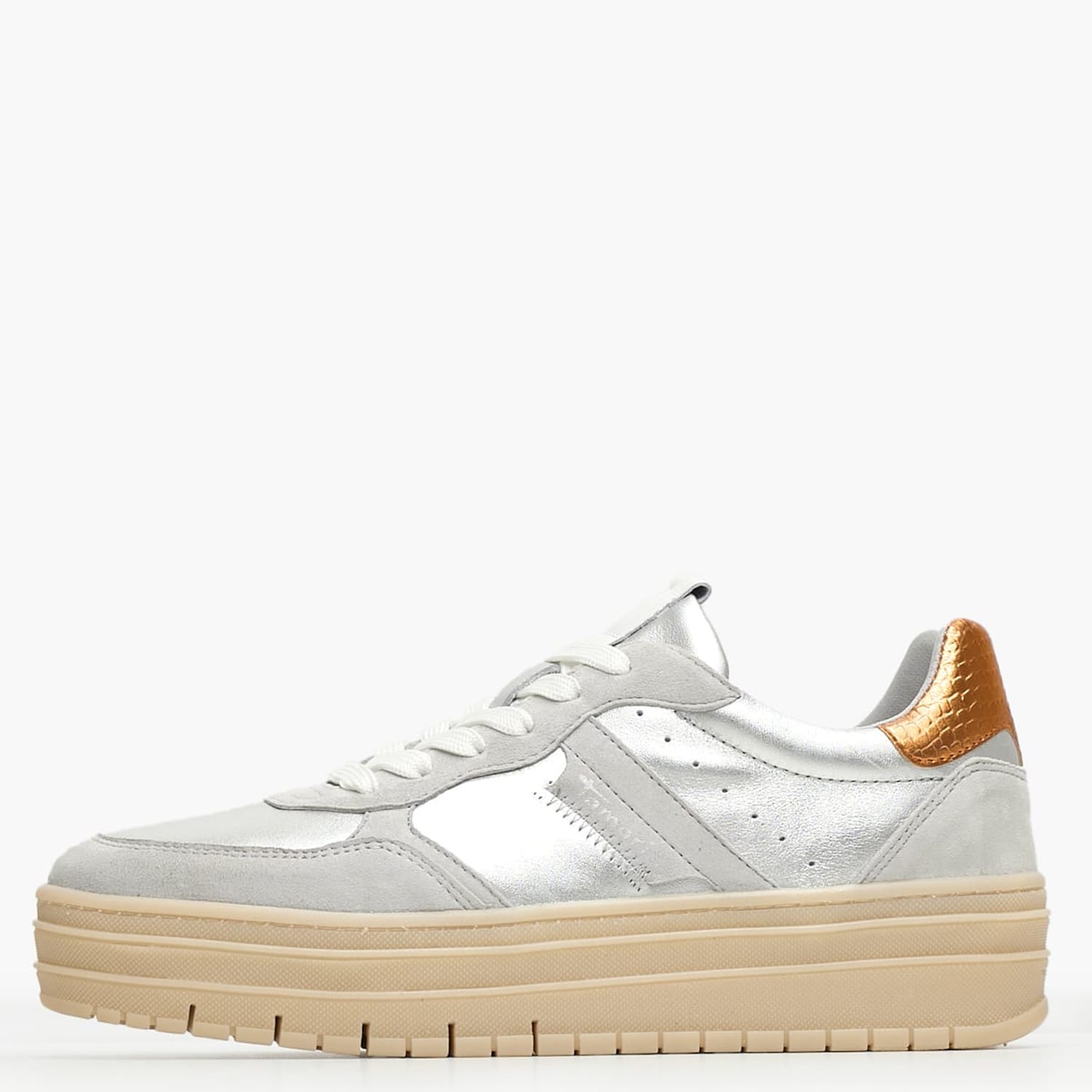 Γυναικεία Παπούτσια Casual 23773.S Ασημί Δέρμα Tamaris