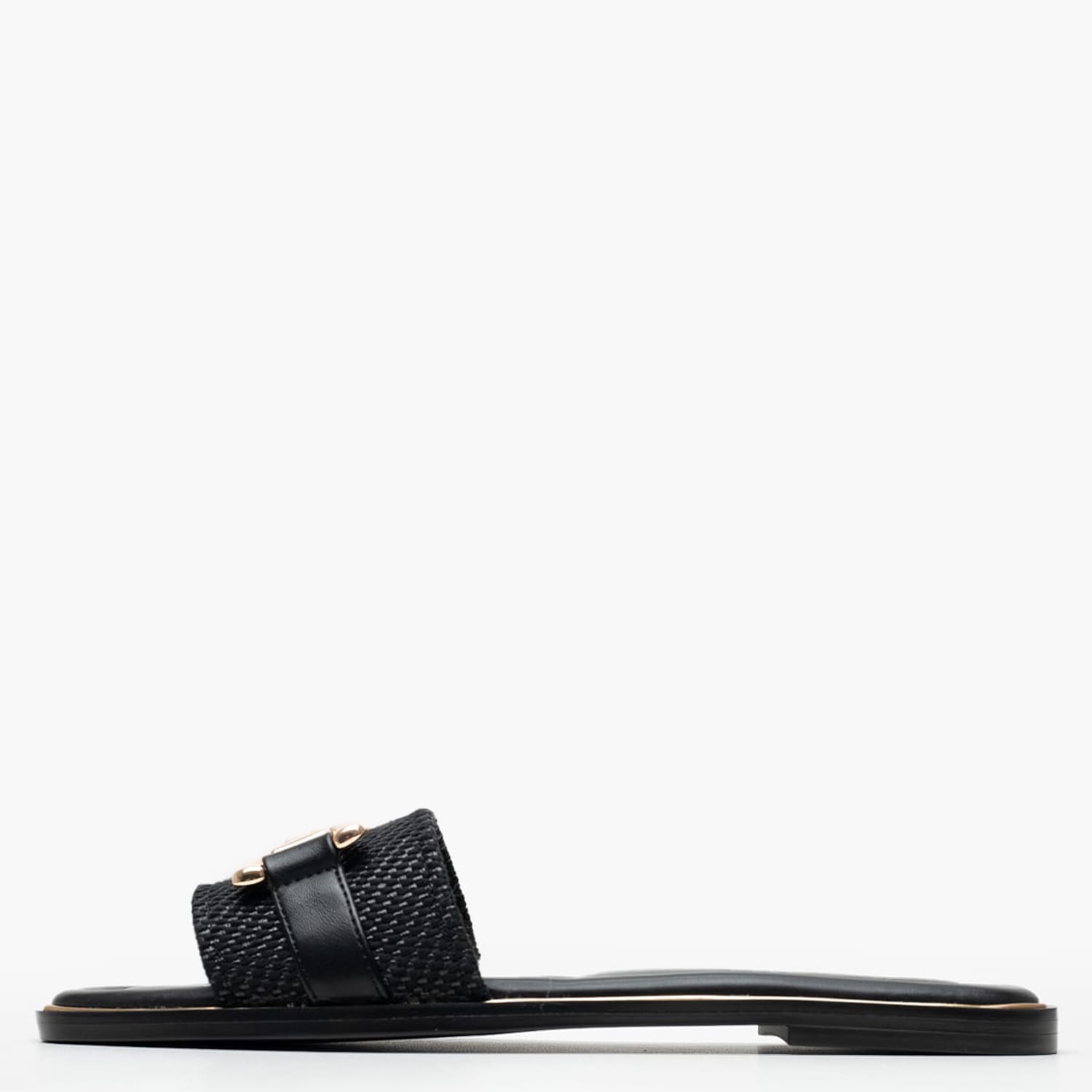 Γυναικεία Flats 27100 Μαύρο Ψάθα Tamaris