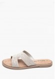 Γυναικεία Flats 27113 Ασημί Δέρμα Tamaris