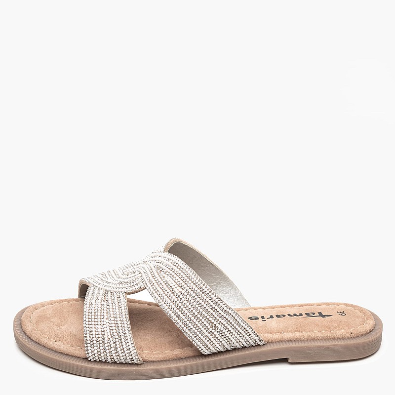 Γυναικεία Flats 27113 Ασημί Δέρμα Tamaris