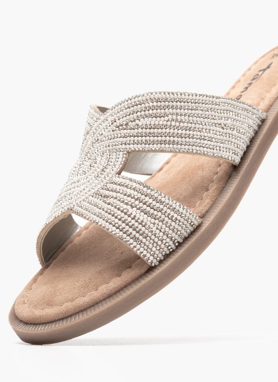 Γυναικείες Πλατφόρμες Χαμηλές 22305 Χρυσό ECOleather Tamaris