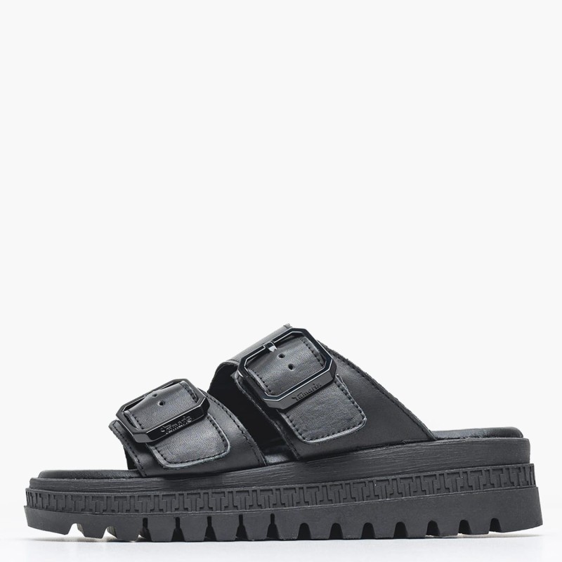 Women Mules 27202 Black Leather Tamaris