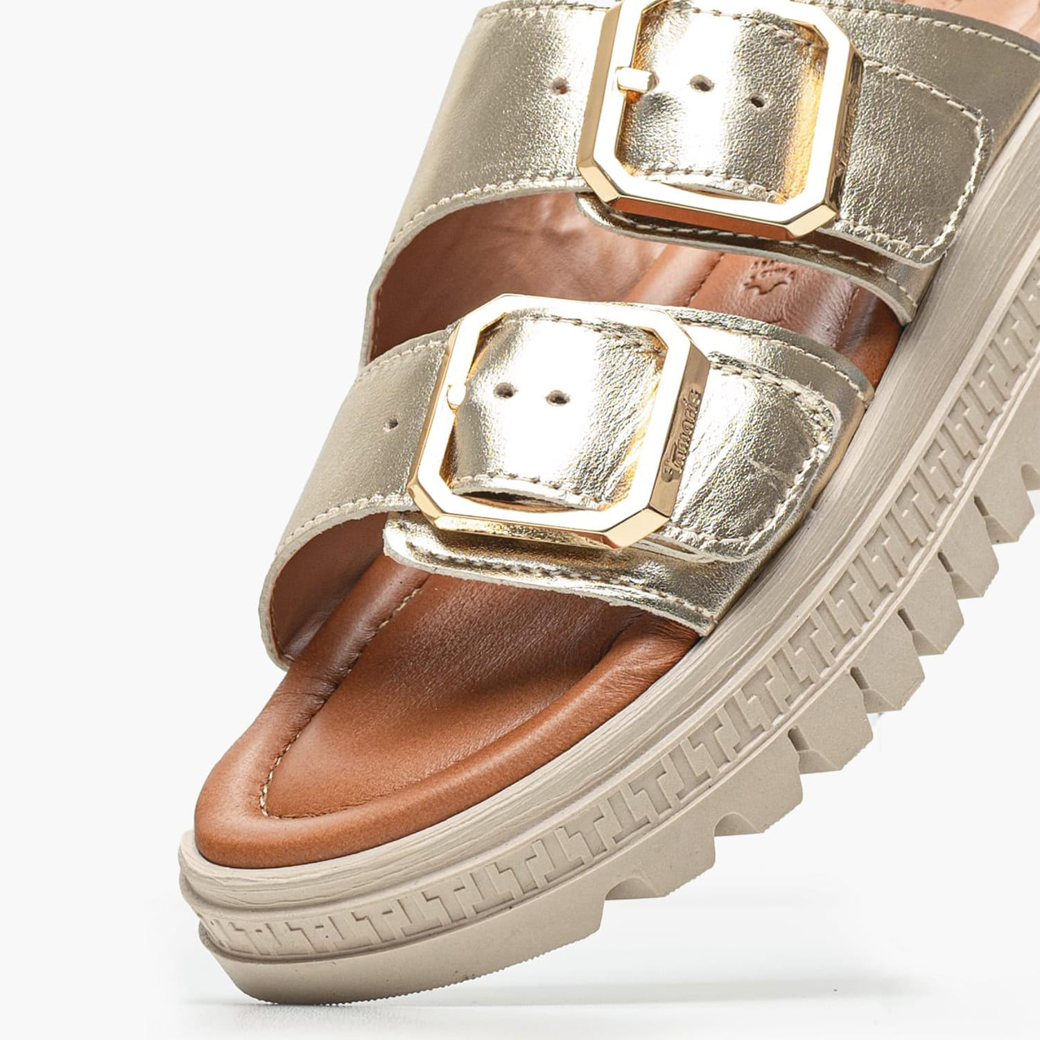 Γυναικεία Mules 27202 Χρυσό Δέρμα Tamaris