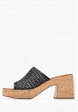 Γυναικεία Mules 27212 Μαύρο Ψάθα Tamaris