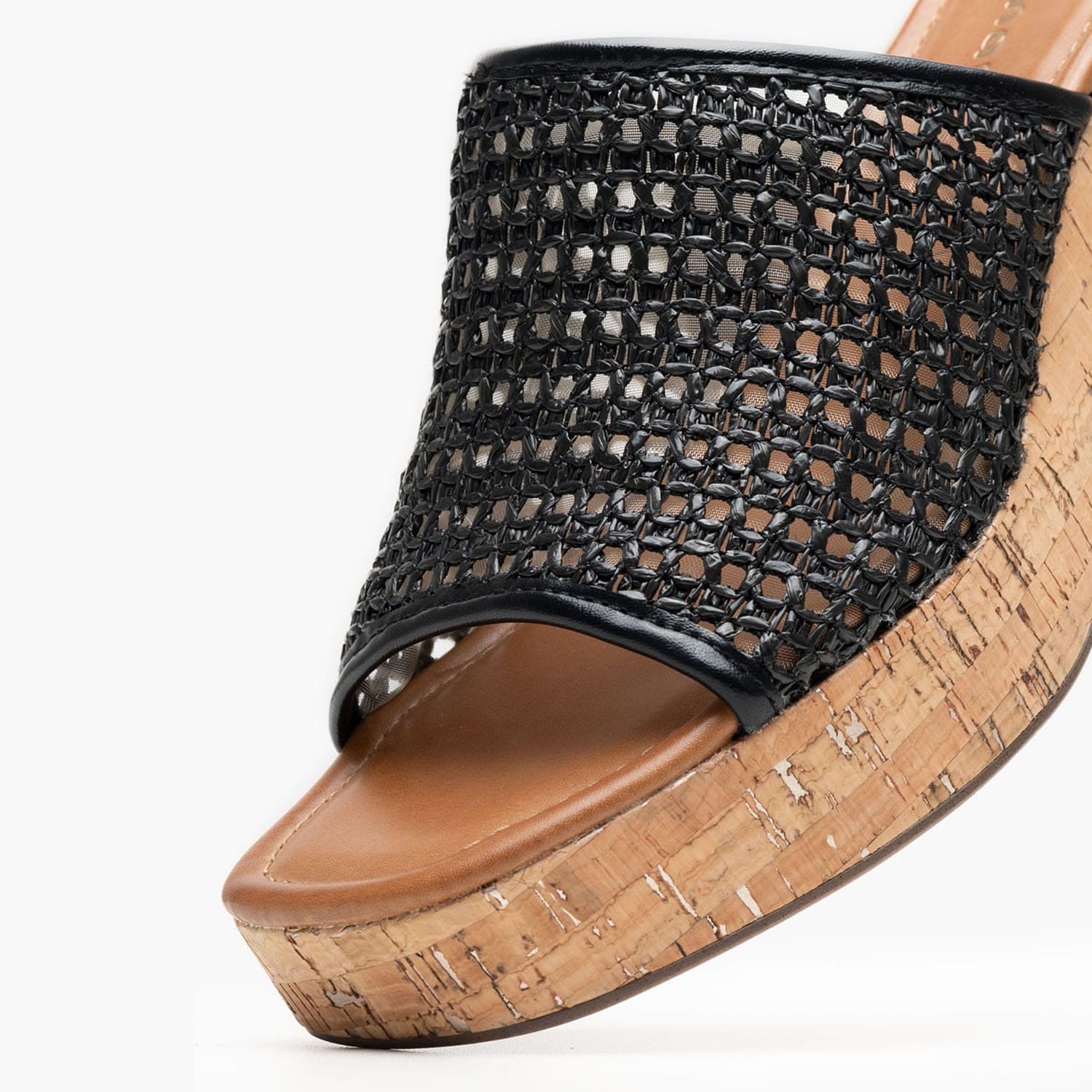 Γυναικεία Mules 27212 Μαύρο Ψάθα Tamaris