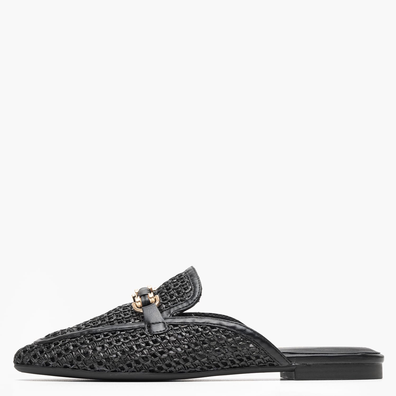 Γυναικεία Mules 27302 Μαύρο Ψάθα Tamaris