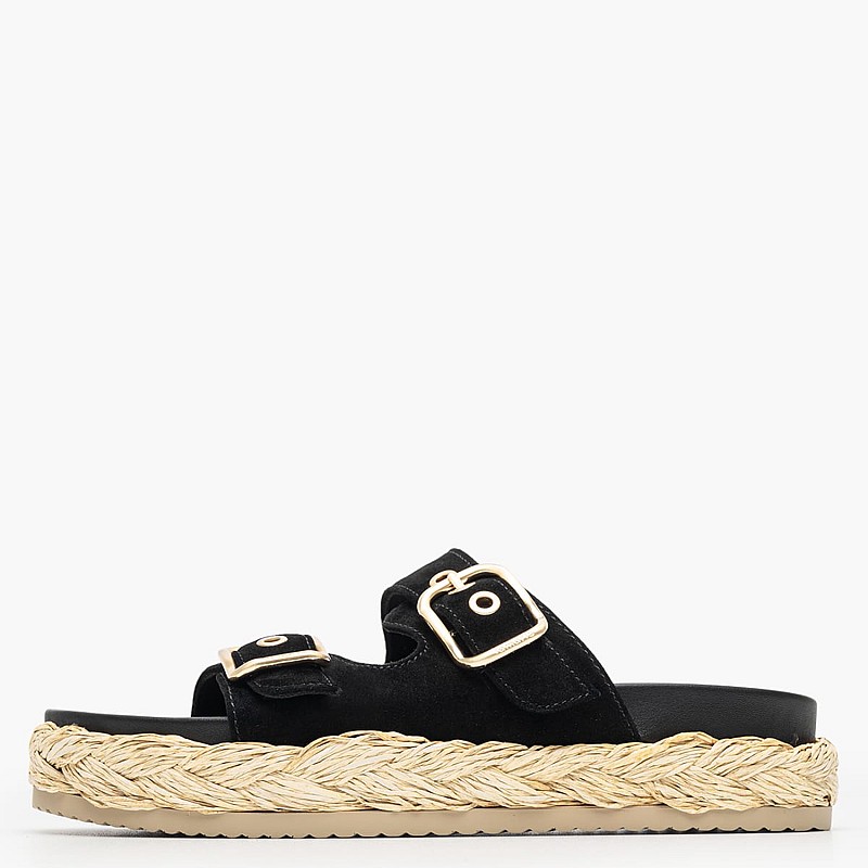 Women Platforms Low 27412 Black Buckskin Tamaris