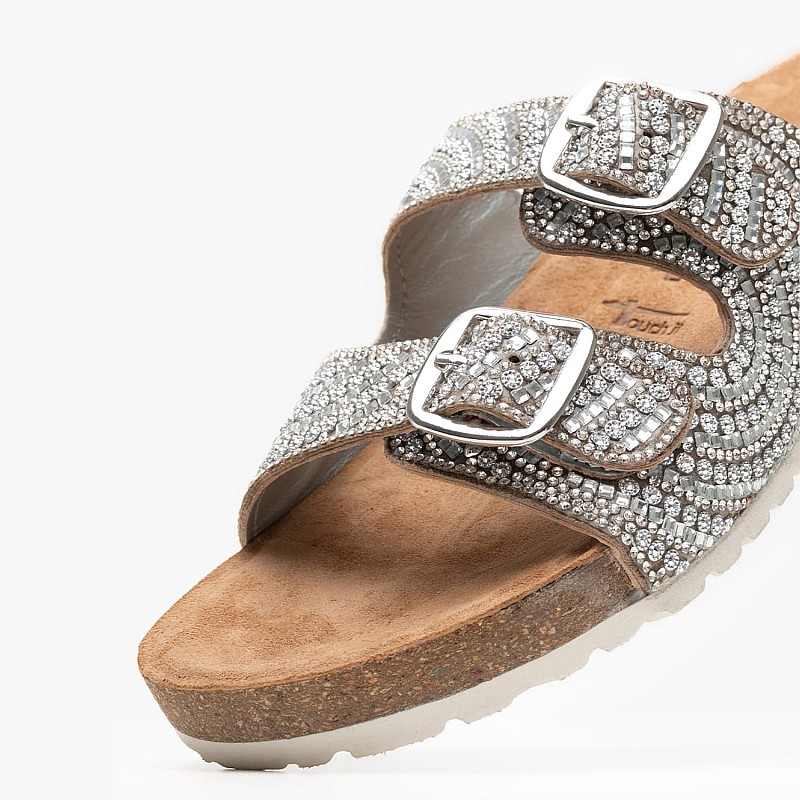 Γυναικεία Flats 27415 Ασημί Δέρμα Tamaris