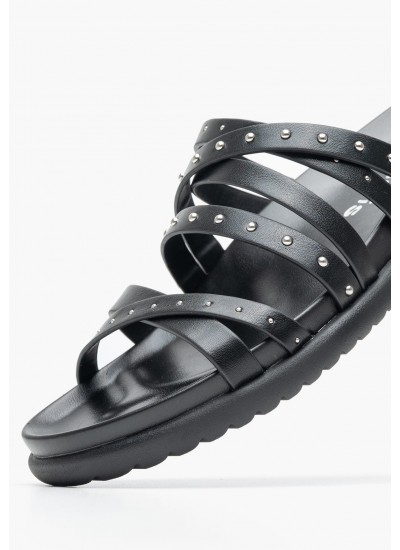Women Flats 27419 Black ECOleather Tamaris