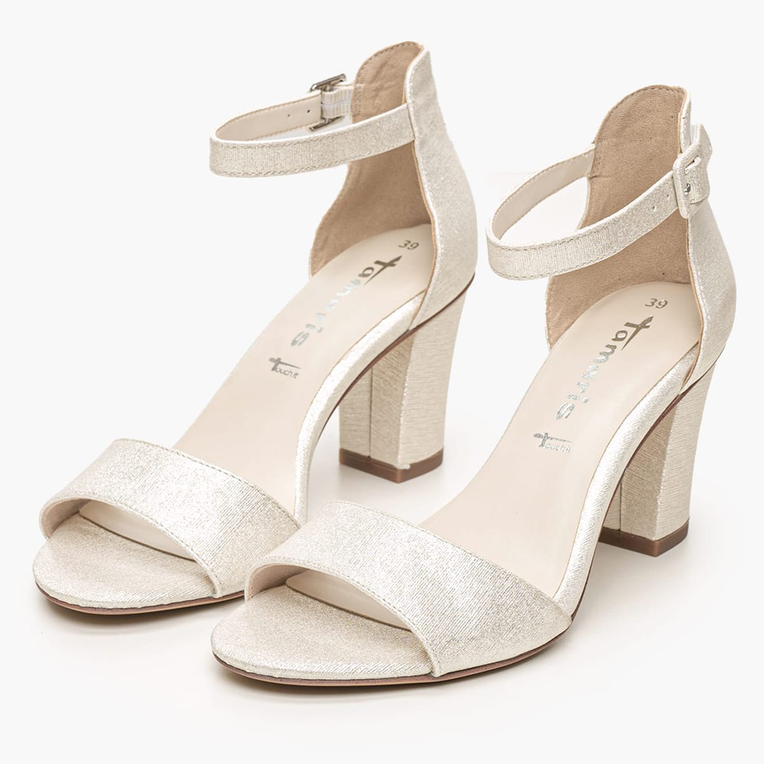 Γυναικεία Πέδιλα 28096 Πλατίνα Glitter Tamaris