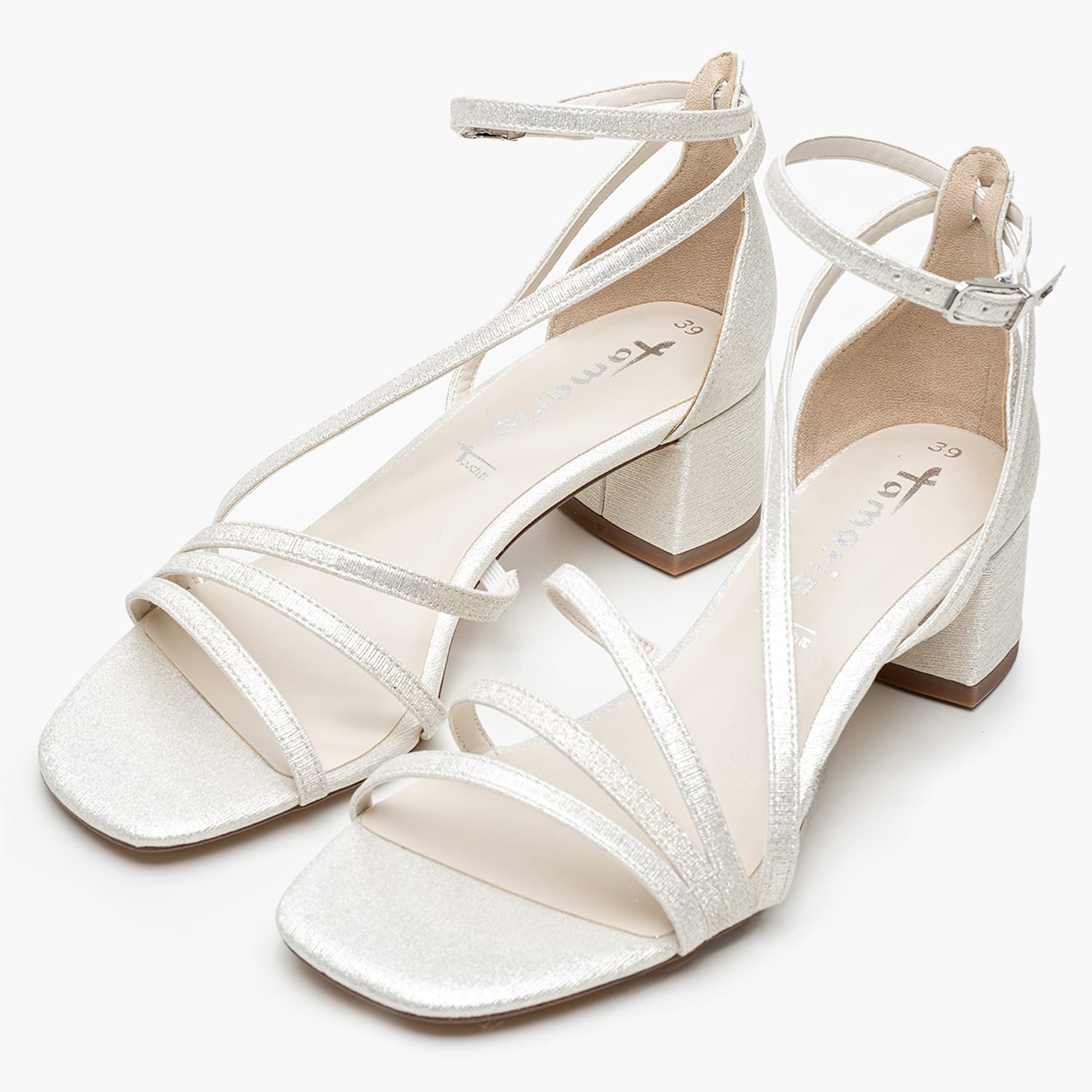 Women Sandals 28205 Silver ECOleather Tamaris