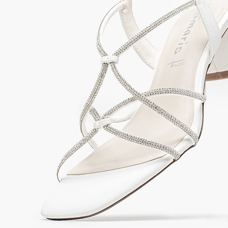 Γυναικεία Πέδιλα 28236 Άσπρο ECOleather Tamaris