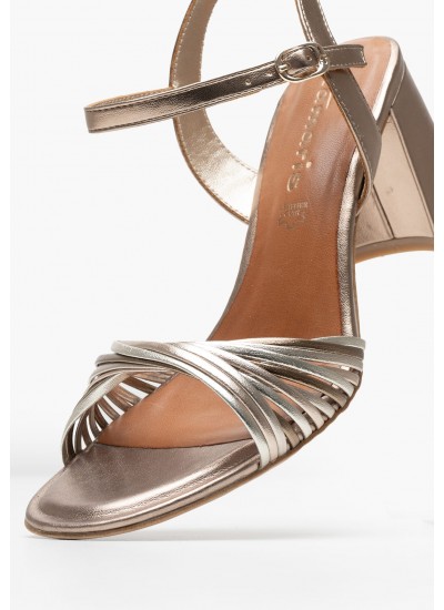 Γυναικεία Πέδιλα Χαμηλά 28324 Μπρονζέ ECOleather Tamaris