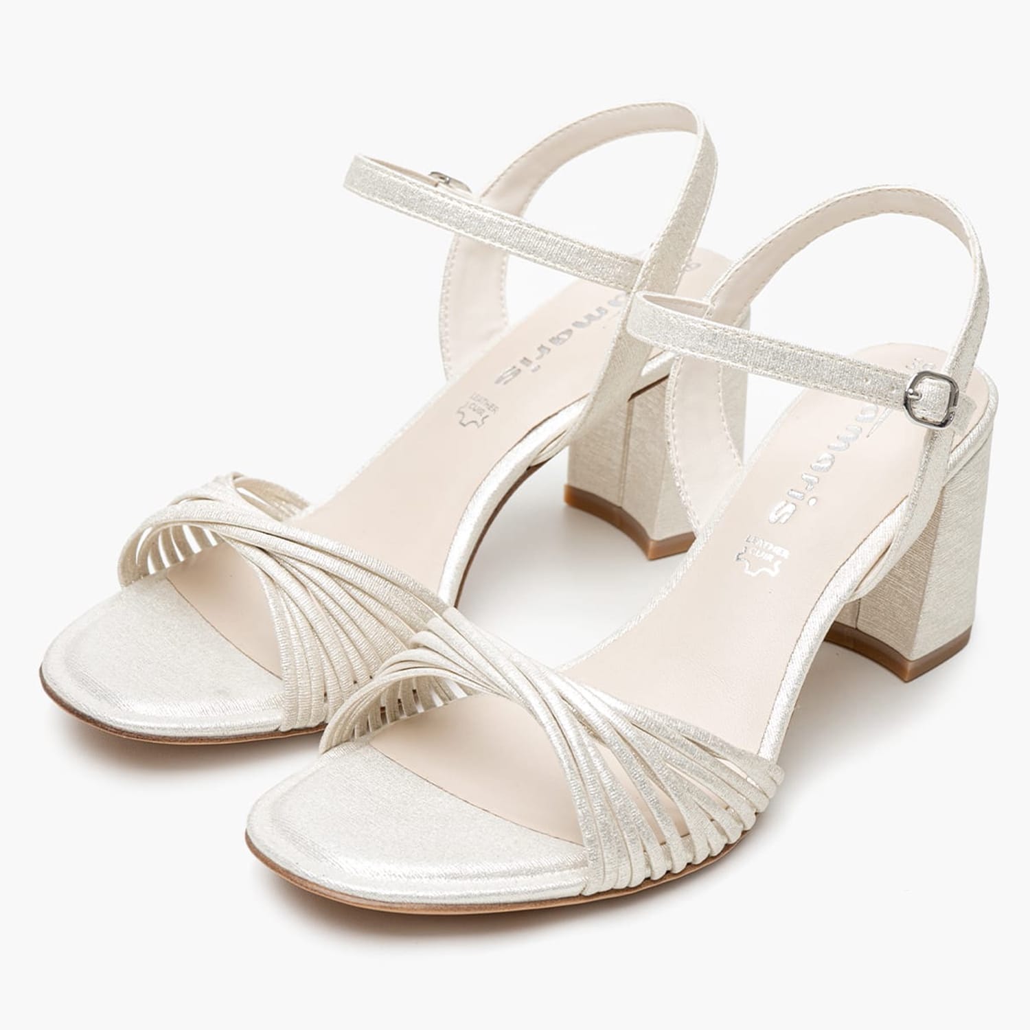 Γυναικεία Πέδιλα 28324 Πλατίνα Glitter Tamaris