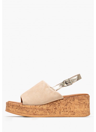 Γυναικείες Πλατφόρμες Χαμηλές 22305 Χρυσό ECOleather Tamaris
