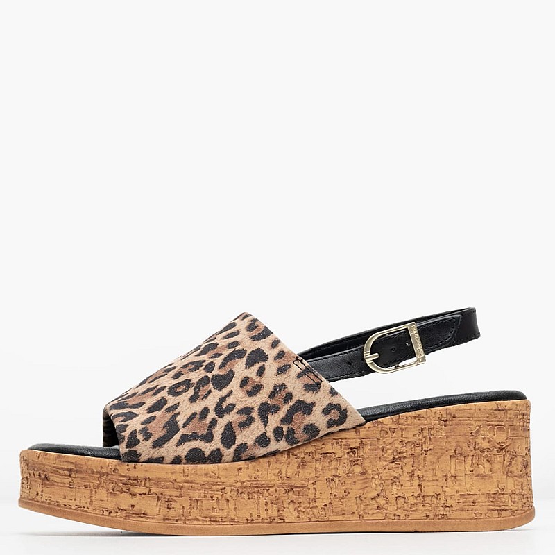 Γυναικείες Πλατφόρμες Χαμηλές 28393 Leopard Δέρμα Καστόρι Tamaris
