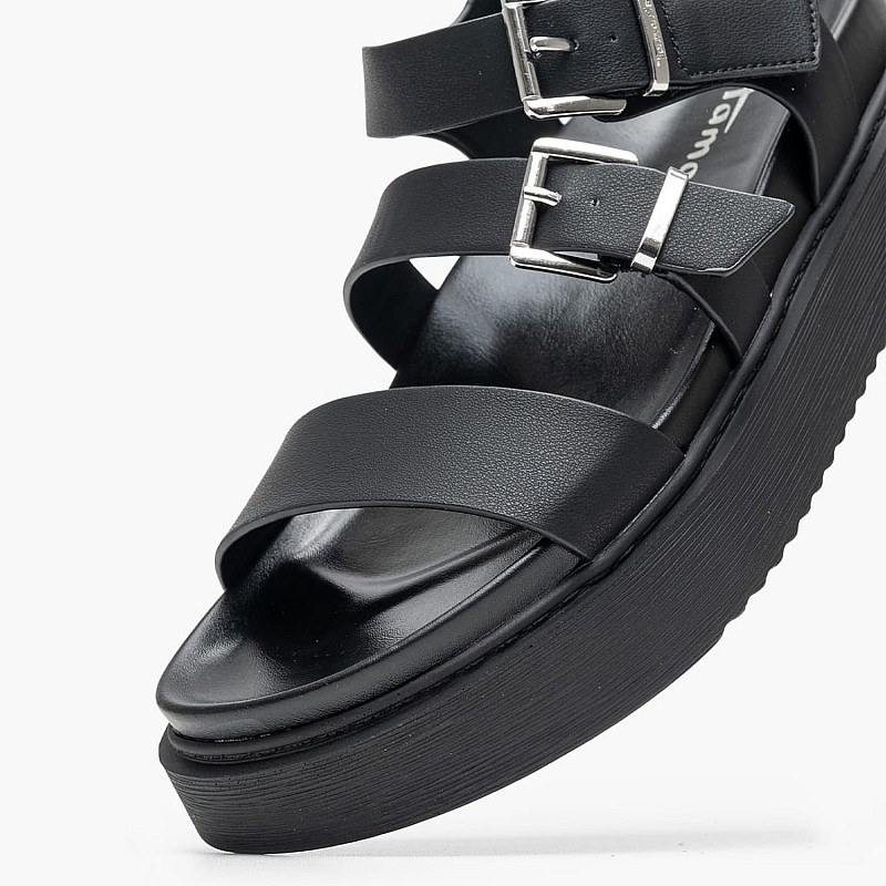 Women Flats 28401 Black ECOleather Tamaris