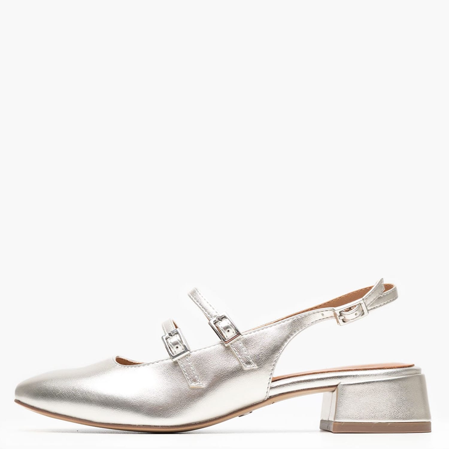 Γυναικείες Γόβες & Peeptoes Χαμηλές 29510 Ασημί ECOleather Tamaris