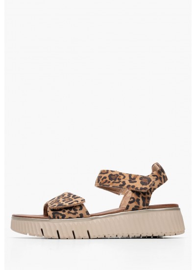 Γυναικείες Πλατφόρμες Χαμηλές 88720 Leopard Δέρμα Νούμπουκ Tamaris