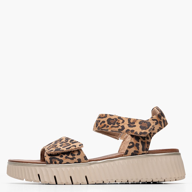 Γυναικείες Πλατφόρμες Χαμηλές 88720 Leopard Δέρμα Νούμπουκ Tamaris