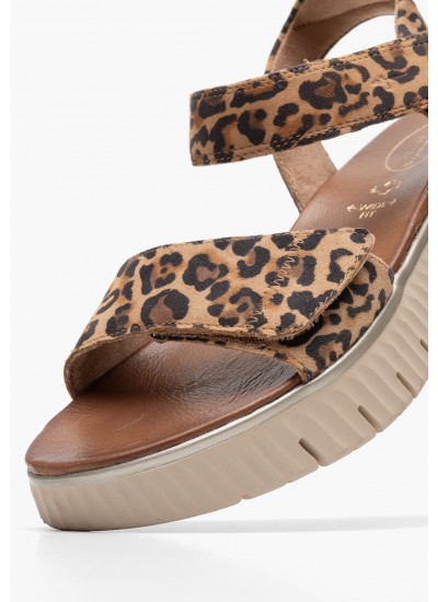 Γυναικείες Πλατφόρμες Χαμηλές 88720 Leopard Δέρμα Νούμπουκ Tamaris