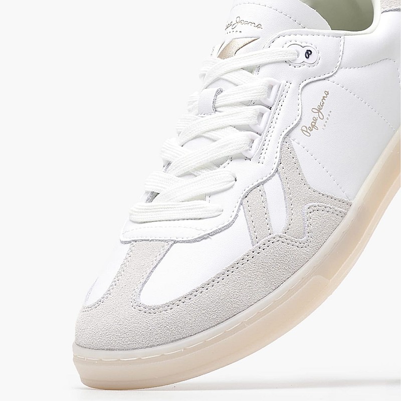 Men Casual Shoes Ball.Club White Leather Pepe Jeans
