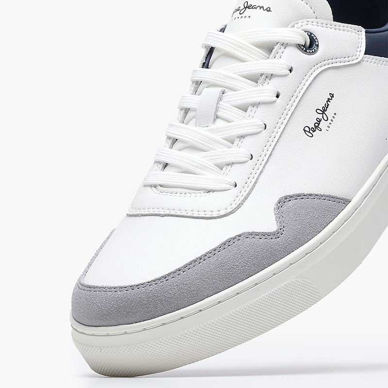 Men Casual Shoes Cam.Collar White Buckskin-ECOleather Pepe Jeans